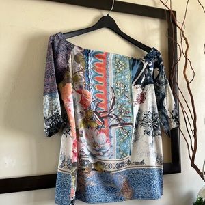 NWT  Chico’s silky feel off the shoulder blouse